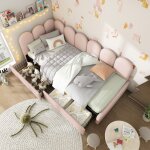 Modfu lit capitonn lit simple canap - lit 90 x 200 cm avec tiroirs et sommier  lattes. en velours. ...