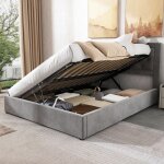 Modfu lit coffre 140 x 200 cm lit capitonn� avec coffre de lit amovible gauche et droite t�te de lit ...