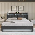 Modfu lit coffre 180 x 200 cm lit capitonné lit double avec usbéclairage led et sommier en métal cadre ... Modfu lit coffre 180 x 200 cm lit capitonné lit double avec usbéclairage led et sommier en métal cadre ...