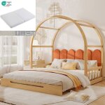 Modfu lit gigogne enfant 140x100 / 200cm canap� convertible 2 places extensible structure en pin naturelle ...