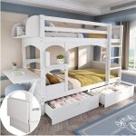 Modfu lit superposé enfant 90x200 cm avec bureau rabattable étagère échelle et 2 tiroirs bois massif ... Modfu lit superposé enfant 90x200 cm avec bureau rabattable étagère échelle et 2 tiroirs bois massif ...