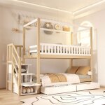 Modfu lit superposé enfant 90x200 cm avec rangement et échelle de sécurité design coloris bois blanc ... Modfu lit superposé enfant 90x200 cm avec rangement et échelle de sécurité design coloris bois blanc ...