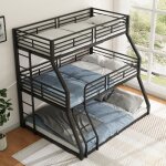 Modfu lit superpos triple 90 x 200 cm 120 x 200 cm et 140 x 200 cm cadre de lit en mtal noir sans matelas ...