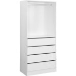 Module dressing avec 4 tiroirs et 1 penderie blanc. panneaux stratifis