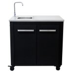 Module vier - cozze - 90 cm - plan de travail inox - noir
