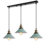 Mogod 3 ttes suspension luminaire en fer vert design moderne lustre clairage lampe de plafonde ajustable ...