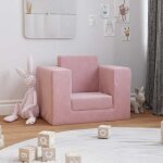 Mois noircanap� - lit convertible scandinave - fauteuil long / sofa pour enfants rose peluche douce fr25 ...
