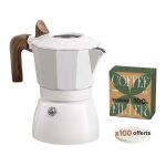 Moka express: la cafeti�re expresso iconique le vrai caf� italien cafeti�re 2 tasses (90 ml) blanc nacr� ...