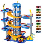 Molto molto garage  jouets bleu 6 tages + 10 voitures. garage avec station - service et rampes. jouet ...