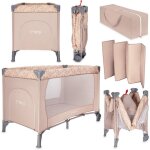 Momi belove lit parapluie ? lit bb de voyage pliant - matelas et sac de transport - beige