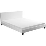 Monaco lit adulte contemporain avec led - simili blanc - sommier et tête de lit inclus - l 140 x l 190 ... Monaco lit adulte contemporain avec led - simili blanc - sommier et tête de lit inclus - l 140 x l 190 ...
