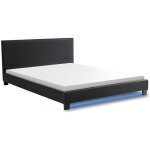 Monaco lit adulte contemporain avec led - simili noir - sommier et tête de lit inclus - l 140 x l 190 ... Monaco lit adulte contemporain avec led - simili noir - sommier et tête de lit inclus - l 140 x l 190 ...