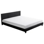 Monaco lit adulte contemporain simili noir - sommier inclus - l 160 x l 200 cm