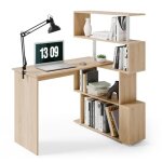 Mondeer bureau informatique avec �tag�re contemporaine 4 niveaux pour �tude bureau chambre ch�ne coup� ...