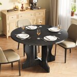 Mondeer table � manger extensible ronde pour 4 - 8 personnes avec rangement cach�design plateau en bois ...