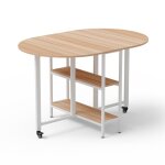 Mondeer table  manger pliante mobile table de cuisine multifonctionnelle pour 4 - 6 personnes 120 x ...