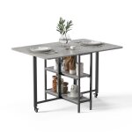 Mondeer table  manger pliante mobile table de cuisine multifonctionnelle pour 4 - 6 personnes 120 x ...