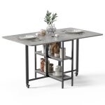 Mondeer table  manger pliante mobile table de cuisine multifonctionnelle pour 4 - 6 personnes 140 x ...