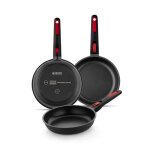 Monix in - out lot de 3 poles 18 - 22 - 26 cm aluminium pleine induction sans pfoa antiadhsives tous ...