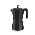 Monix induction noir cafeti�re 6 tasses aluminium effet noir mat poign�e et bouton en bak�lite full induction ...