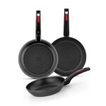 Monix sunset lot de 3 po�les 18 - 22 - 26 cm en aluminium forg� antiadh�sives manche en bak�lite tous ...