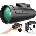 Monoculaire monoculaire antibue hd 12x50 avec support pour smartphone et trpied noir longue - vue