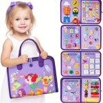 Montessori - busy board - tableau dactivit�s 7 en 1 - comp�tences de vie m�t�o chiffres - pour les enfants ...