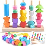 Montessori jouet en bois 2 3 4 5 ans2 en 1 jouet enfantjouet empilablecat�gorie jeuxeducatif jeu pour ...