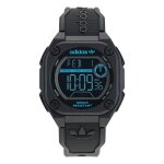 Montre adidas originals - aost23571 - mixte - rsine noir - etanche 10 atm