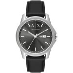 Montre armani exchange - hommes - ax1735 - noir cuir - 44mm - 5 bar - quartz - analogique