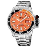 Montre - homme - 18938 / 2 - acier inoxydable - orange - 30 bars