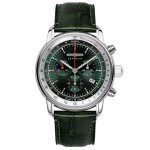 Montre - 8888 - 4 - homme - acier inoxydable - cuir - chronographe