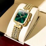 Montre - bracelet à quartz carrée en acier inoxydable pour femme Montre - bracelet à quartz carrée en acier inoxydable pour femme