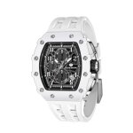Montre bracelet tsar bomba tb8204b01 - chrono quartz biocramique silicone blanc