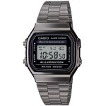 Montre - casio - a168wegg - 1bef - mixte - noir - acier inoxydable - digital