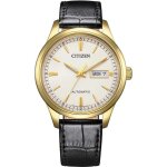 Montre - citizen - ny4059 - 09a - cuir marron - acier plaqu� or - �tanch�it� 10 atm