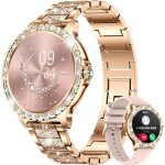 Montre connect�e femme avec appel bluetooth1. 32 diamond smartwatch f�minine etanche avec 20 modes sportifs ...