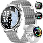 Montre connect�e femme avec appel bluetooth1. 32 amoled display ronde smartwatch femme avec 110 + modes ...