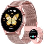 Montre connecte femme avec appels - smartwatch cran amoled 143 tactile hd moniteur cardiaque / spo2 ...