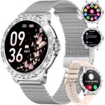Montre connecte femme bluetooth appel tlphonique 100 + sport argent montre femme connecte pour android ...