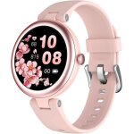 Montre connecte femme lynn smartwatch ronde petite taille 109 pouces elegante montre sport tactile android ...