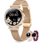 Montre connect�e femme ronde avec appel bluetooth 41mm / 1. 27 petite smartwatch femme android ios 3 ...
