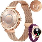 Montre connecte femme smartwatch sport: repondre appel 1. 27 hd tanche cran tactile bracelet connectee ...