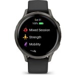 Montre connect�e garmin venu 4 41mm black w / slate + black