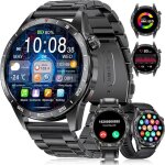 Montre connect�e homme 1. 43 amoled avec appel bluetooth pour android ios montre homme connect�e acier ...