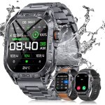 Montre connecte homme militaire (3 bracelets) 196 hd amoled montre sport tendance smartwatch noire avec ...