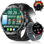 Montre connect�e homme avec torche led 1. 85 hd grand �cran ip68 montre connect�e avec appels bluetooth ...