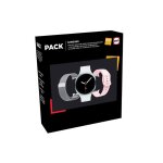 Montre connecte samsung pack galaxy watch8 40mm argent bt + bracelet rose + bracelet en maille milanaise ...