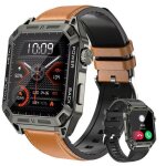 Montre connectée xtraditech boîtier alliage décoré bracelet similicuir marron contrasté moniteur santé ... Montre connectée xtraditech boîtier alliage décoré bracelet similicuir marron contrasté moniteur santé ...