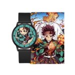 Montre demon slayer kamado tanjiro? collection piliers ? quartz japonais 42 mm ? bracelet noir